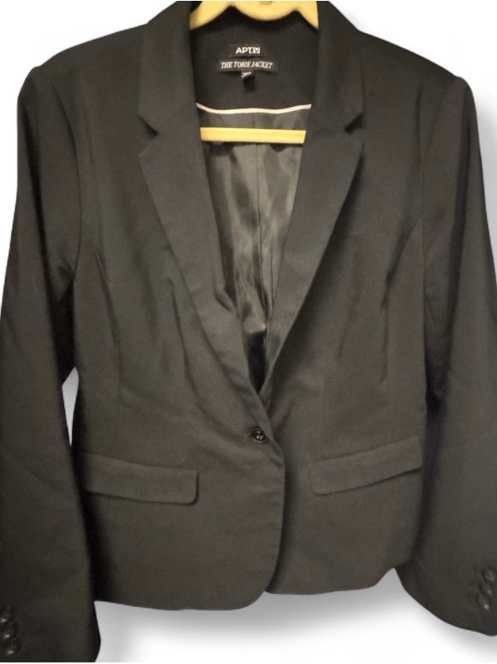 Apt. 9 Black Women's Single-Button Tailored Blazer